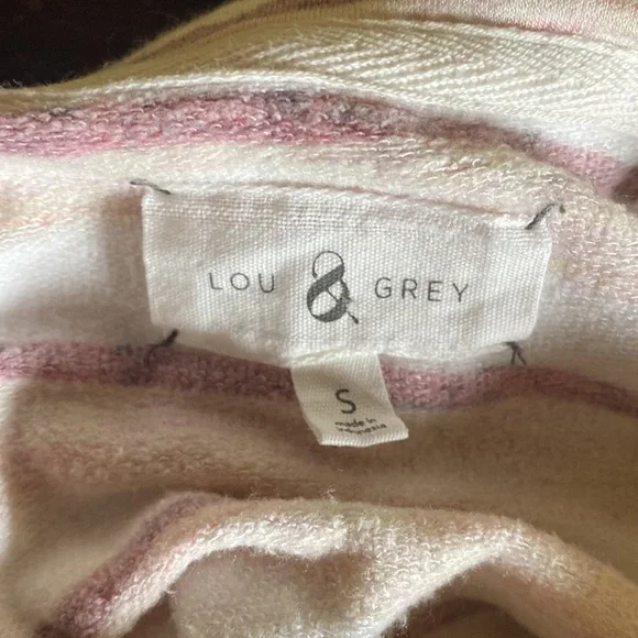 Lou & Grey Oversized Striped Cowl Neck 3/4 Sleeve Shirt - Picture 9 of 10